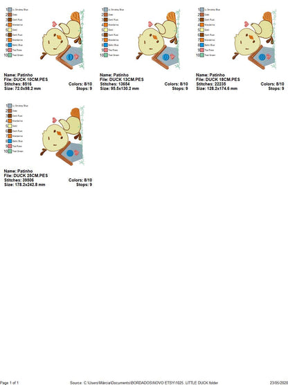 Duck embroidery design - Baby boy embroidery designs machine embroidery pattern - kid embroidery file - male duck animal  instant download