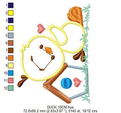 Duck embroidery design - Baby boy embroidery designs machine embroidery pattern - kid embroidery file - male duck animal  instant download