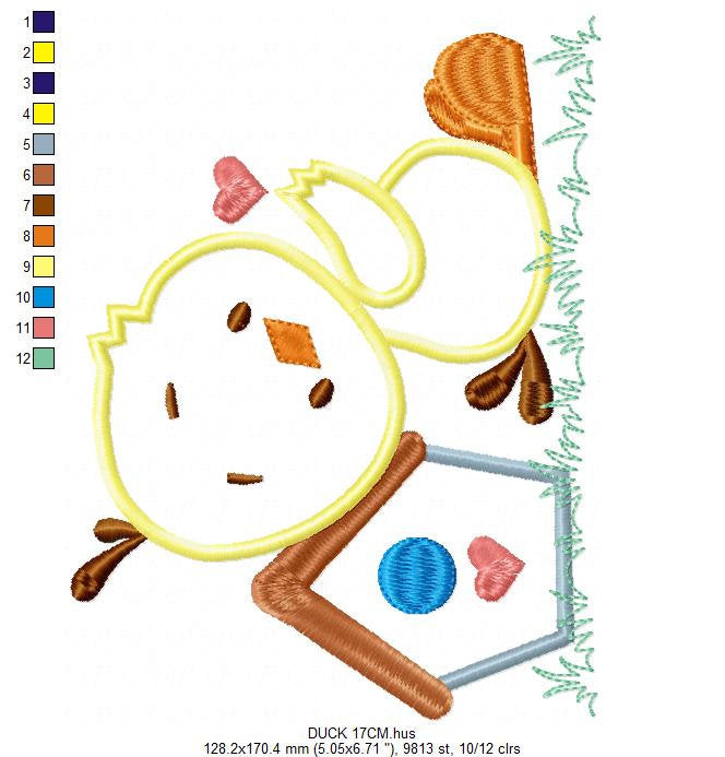 Duck embroidery design - Baby boy embroidery designs machine embroidery pattern - kid embroidery file - male duck animal  instant download