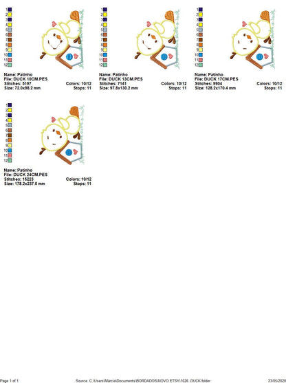 Duck embroidery design - Baby boy embroidery designs machine embroidery pattern - kid embroidery file - male duck animal  instant download