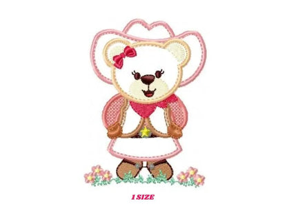 Cowgirl embroidery designs - Cowboy embroidery design machine embroidery pattern - Baby girl embroidery file - teddy bear embroidery farm Marcia Embroidery