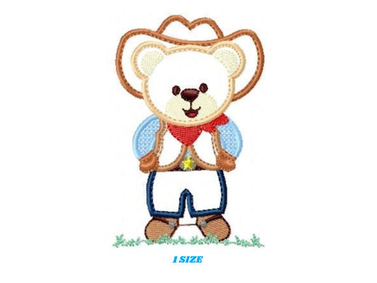 Cowboyl embroidery designs - Animals embroidery design machine embroidery pattern - Baby boy embroidery file - teddy bear embroidery farm