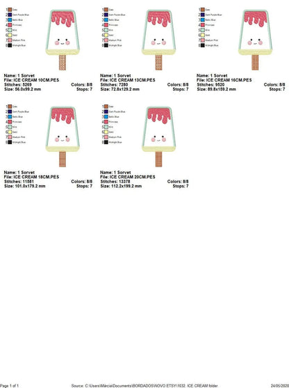 Ice cream embroidery designs - Candy embroidery design machine embroidery pattern - Dessert embroidery file - ice cream cone applique design Marcia Embroidery