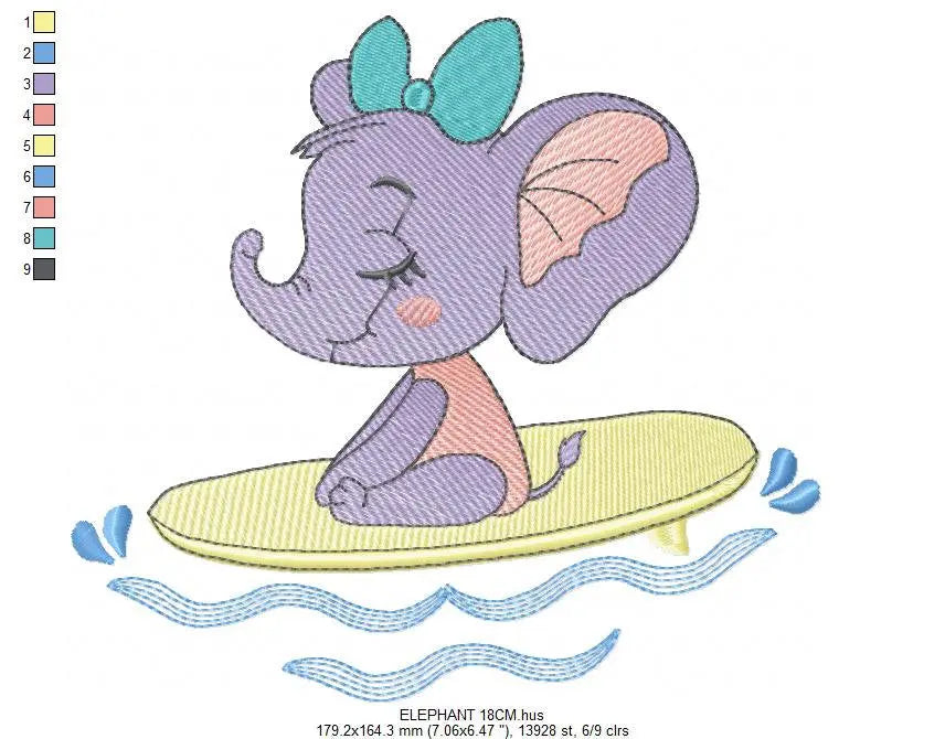 Elephant embroidery designs - Animal embroidery design machine embroidery pattern - Baby girl embroidery file kid embroidery elephant design Marcia Embroidery