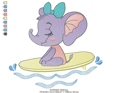 Elephant embroidery designs - Animal embroidery design machine embroidery pattern - Baby girl embroidery file kid embroidery elephant design Marcia Embroidery