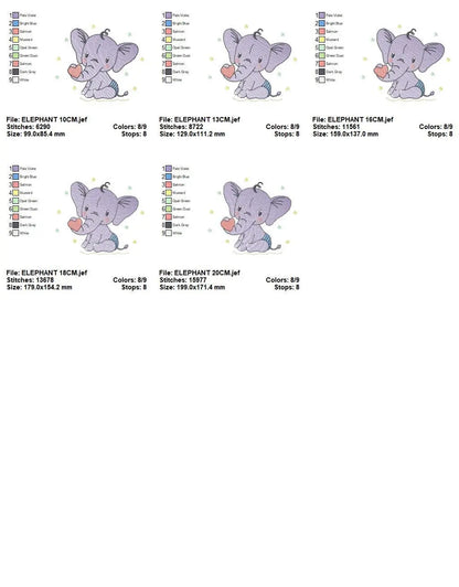 Elephant embroidery designs - Animal with heart and diaper embroidery design machine embroidery pattern - Baby boy embroidery - download Marcia Embroidery