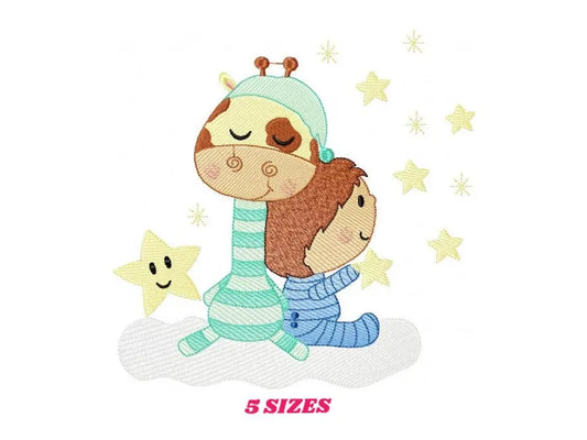 Giraffe embroidery design - Animal embroidery designs machine embroidery pattern - Baby boy embroidery file - Giraffe with stars download Marcia Embroidery