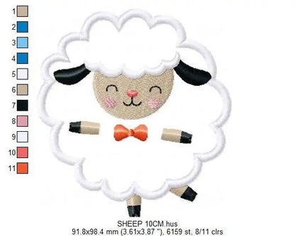 Sheep embroidery design - Lamb embroidery designs machine embroidery pattern - baby embroidery file newborn embroidery sheep applique design Marcia Embroidery