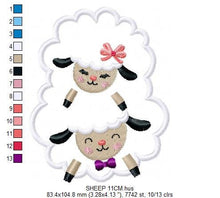 Charger l&#39;image dans la galerie, Sheep embroidery design - Lamb embroidery designs machine embroidery pattern - baby girl embroidery file - sheep applique design download
