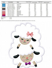 Load image into Gallery viewer, Sheep embroidery design - Lamb embroidery designs machine embroidery pattern - baby girl embroidery file - sheep applique design download
