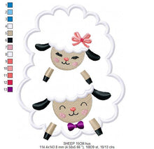 Laden Sie das Bild in den Galerie-Viewer, Sheep embroidery design - Lamb embroidery designs machine embroidery pattern - baby girl embroidery file - sheep applique design download
