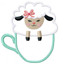 Laden Sie das Bild in den Galerie-Viewer, Sheep embroidery design - Lamb embroidery designs machine embroidery pattern - baby girl embroidery file - sheep applique design download
