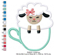 Cargar imagen en el visor de la galería, Sheep embroidery design - Lamb embroidery designs machine embroidery pattern - baby girl embroidery file - sheep applique design download
