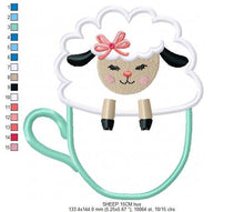 Laden Sie das Bild in den Galerie-Viewer, Sheep embroidery design - Lamb embroidery designs machine embroidery pattern - baby girl embroidery file - sheep applique design download
