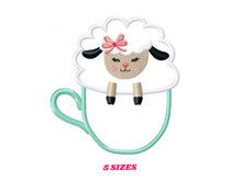 Charger l&#39;image dans la galerie, Sheep embroidery design - Lamb embroidery designs machine embroidery pattern - baby girl embroidery file - sheep applique design download
