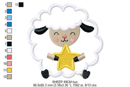 Sheep embroidery design - Lamb embroidery designs machine embroidery pattern - baby boyb embroidery file - sheep applique design download