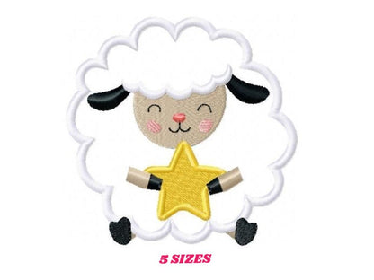 Sheep embroidery design - Lamb embroidery designs machine embroidery pattern - baby boyb embroidery file - sheep applique design download