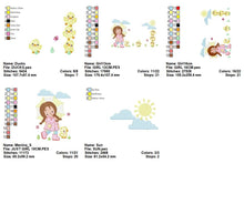 Carica l&#39;immagine nel visualizzatore di Gallery, Baby girl embroidery design - Ducks embroidery designs machine embroidery pattern - girl with umbrella embroidery file - instant download
