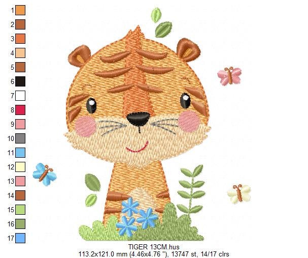 Tiger embroidery design - Animal embroidery designs machine embroidery pattern - Baby boy embroidery - Safari embroidery file Towel Shirt