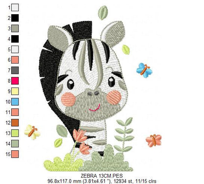 Zebra embroidery design - Animal embroidery designs machine embroidery pattern - Baby boy embroidery - Safari embroidery file Towel Shirt