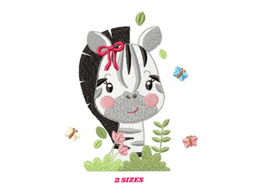 Zebra embroidery design - Animal embroidery designs machine embroidery pattern - Baby girl embroidery - Safari embroidery file Towel Shirt