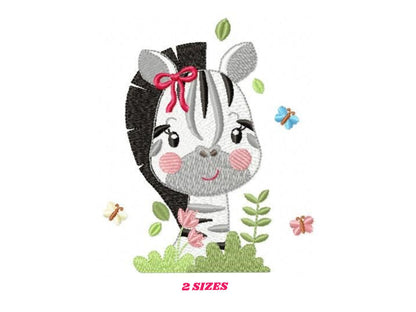 Zebra embroidery design - Animal embroidery designs machine embroidery pattern - Baby girl embroidery - Safari embroidery file Towel Shirt