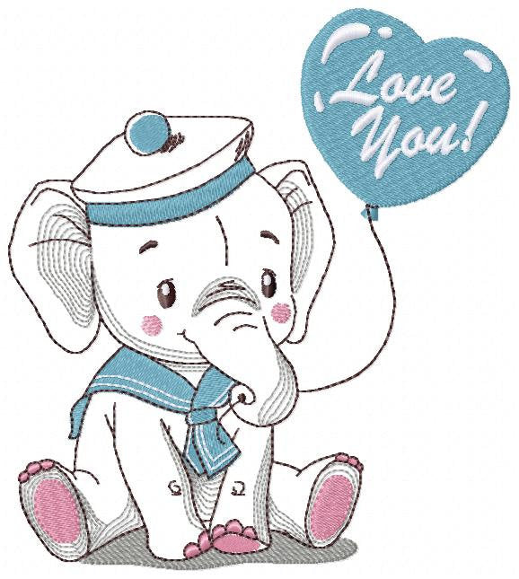 Elephant embroidery designs -  Animal embroidery design machine embroidery pattern - Baby boy embroidery file - instant download Peace Love
