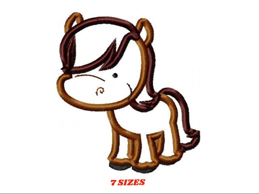 Horse embroidery design - Baby Boy embroidery designs machine embroidery pattern - Horse applique design Farm animals - instant download