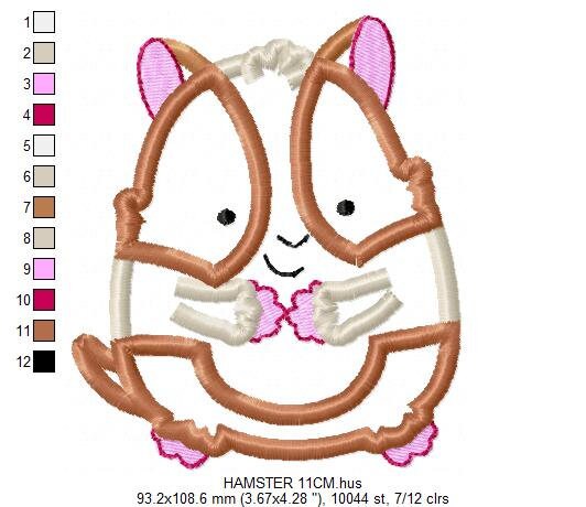 Hamster embroidery design - Baby Boy embroidery designs machine embroidery pattern - Hamster applique design - instant download animal pet Marcia Embroidery