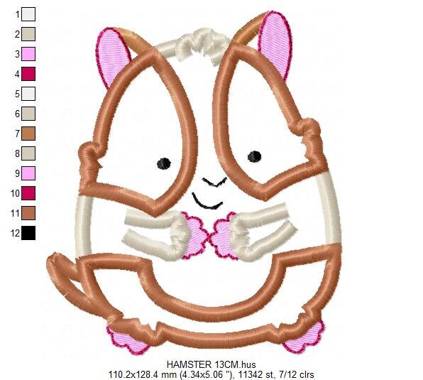 Hamster embroidery design - Baby Boy embroidery designs machine embroidery pattern - Hamster applique design - instant download animal pet Marcia Embroidery