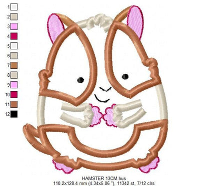 Hamster embroidery design - Baby Boy embroidery designs machine embroidery pattern - Hamster applique design - instant download animal pet Marcia Embroidery