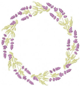 Monogram Frame embroidery designs - Flower embroidery design machine embroidery pattern - Lavender wreath embroidery file - digital download