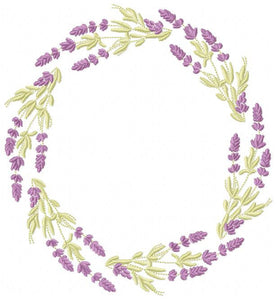 Monogram Frame embroidery designs - Flower embroidery design machine embroidery pattern - Lavender wreath embroidery file - digital download