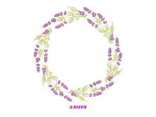 Charger l&#39;image dans la galerie, Monogram Frame embroidery designs - Flower embroidery design machine embroidery pattern - Lavender wreath embroidery file - digital download
