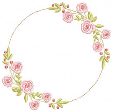 Carica l&#39;immagine nel visualizzatore di Gallery, Monogram Frame embroidery designs - Flower embroidery design machine embroidery pattern - Rose wreath embroidery file - instant download
