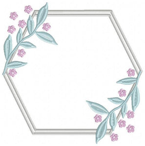 Monogram Frame embroidery designs - Flower embroidery design machine embroidery pattern - Floral frame embroidery file - instant download