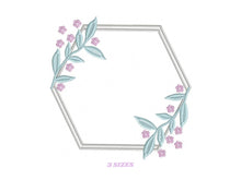 Load image into Gallery viewer, Monogram Frame embroidery designs - Flower embroidery design machine embroidery pattern - Floral frame embroidery file - instant download
