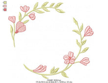 Load image into Gallery viewer, Monogram Frame embroidery designs - Flower embroidery design machine embroidery pattern - Flower wreath embroidery file - digital download
