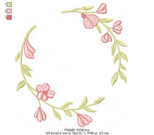 Cargar imagen en el visor de la galería, Monogram Frame embroidery designs - Flower embroidery design machine embroidery pattern - Flower wreath embroidery file - digital download
