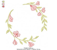 Cargar imagen en el visor de la galería, Monogram Frame embroidery designs - Flower embroidery design machine embroidery pattern - Flower wreath embroidery file - digital download
