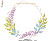 Charger l&#39;image dans la galerie, Monogram Frame embroidery designs - Flower embroidery design machine embroidery pattern - Floral frame embroidery file - instant download
