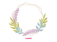 Load image into Gallery viewer, Monogram Frame embroidery designs - Flower embroidery design machine embroidery pattern - Floral frame embroidery file - instant download
