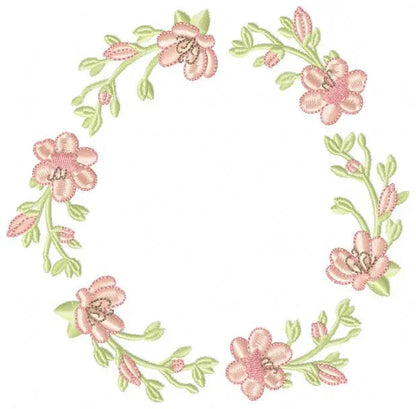 Monogram Frame embroidery designs - Flower embroidery design machine embroidery pattern - Rose wreath embroidery file - instant download Marcia Embroidery