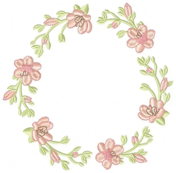 Monogram Frame embroidery designs - Flower embroidery design machine embroidery pattern - Rose wreath embroidery file - instant download Marcia Embroidery
