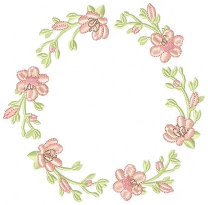 Monogram Frame embroidery designs - Flower embroidery design machine embroidery pattern - Rose wreath embroidery file - instant download Marcia Embroidery