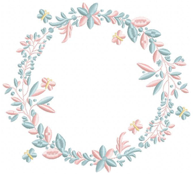 Monogram Frame embroidery designs - Flower embroidery design machine embroidery pattern - Rose wreath embroidery file - instant download