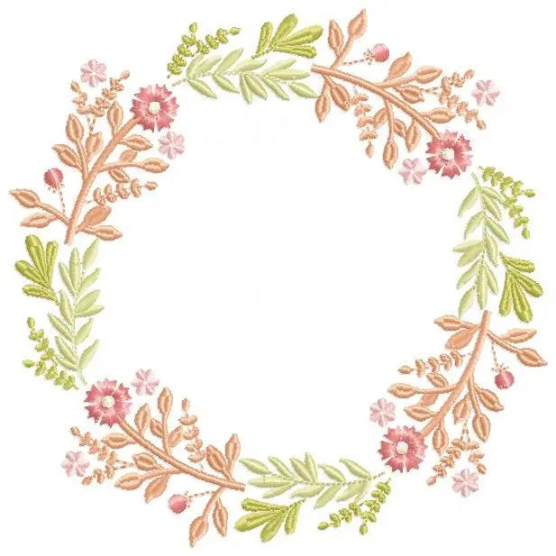 Monogram Frame embroidery designs - Flower Wreath embroidery design machine embroidery pattern - Rose Garland file - Instant download pes Marcia Embroidery