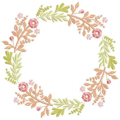 Monogram Frame embroidery designs - Flower Wreath embroidery design machine embroidery pattern - Rose Garland file - Instant download pes Marcia Embroidery