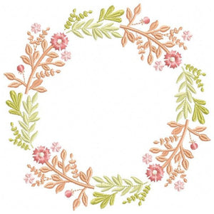 Monogram Frame embroidery designs - Flower embroidery design machine embroidery pattern - Rose wreath embroidery file - instant download