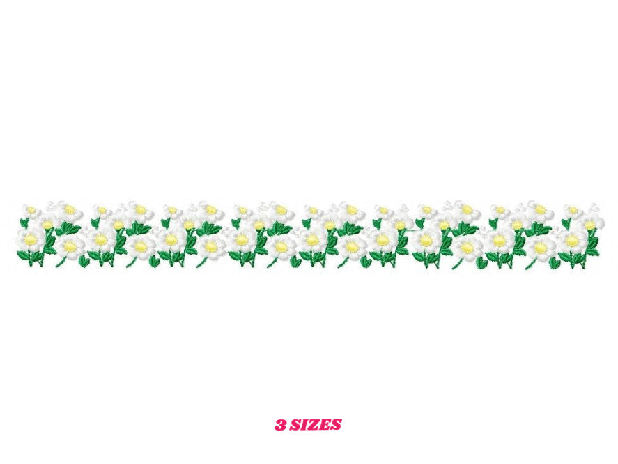 Daisies garden embroidery designs - Spring flowers embroidery design machine embroidery pattern - Tea towel embroidery file - kitchen apron